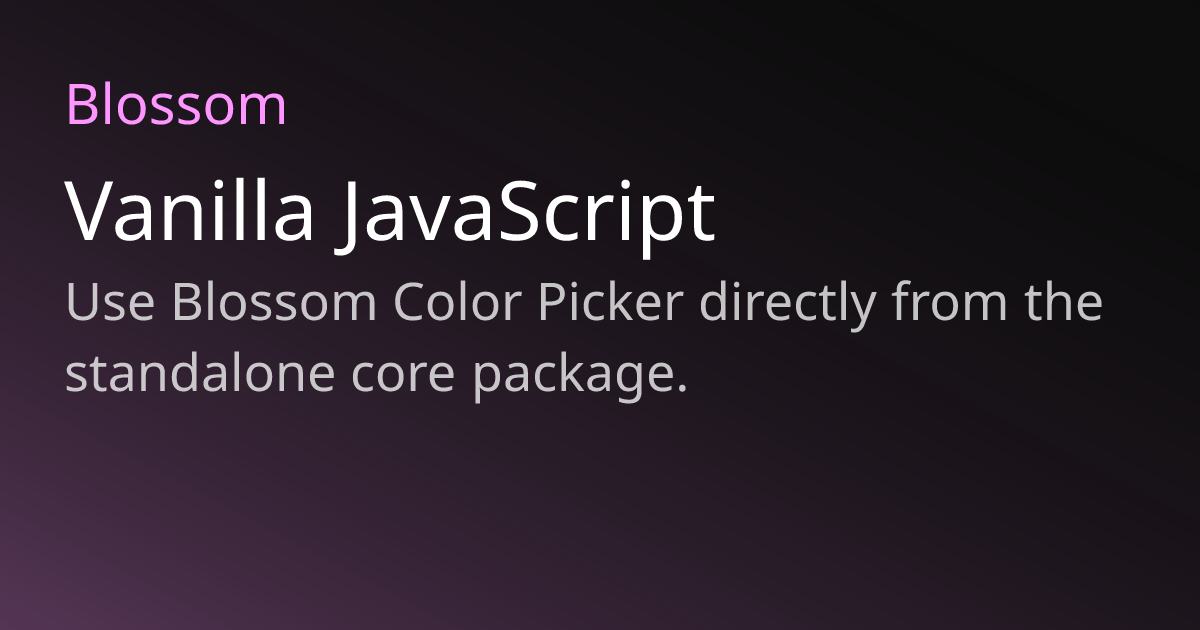 Vanilla JavaScript | Blossom Color Picker